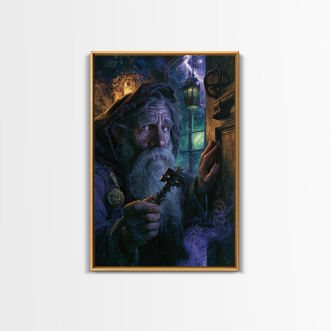 The Keeper Of The Black Reef Key, Victorian Horror Portrait, Vertical Wall Art, Canvas Print, Gothic Wall Decor, Halloween Portrait Art