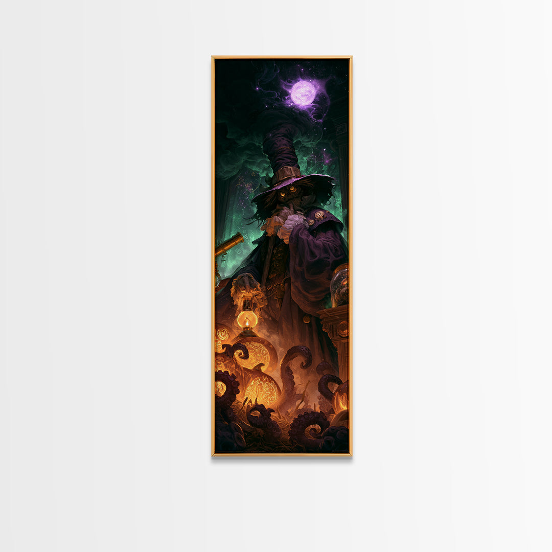The Harvest Of The Eldritch Field, Lovecraftian Portrait Art, Tall Narrow Wall Art, Framed Canvas Print, Gothic Wall Decor
