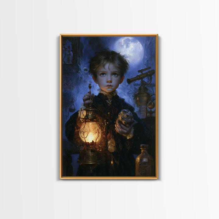 The Child Who Caught A Moon-Spawn, Victorian Gothic Art, Vertical Wall Art, Canvas Print, Gothic Wall Decor, Halloween Portrait Art