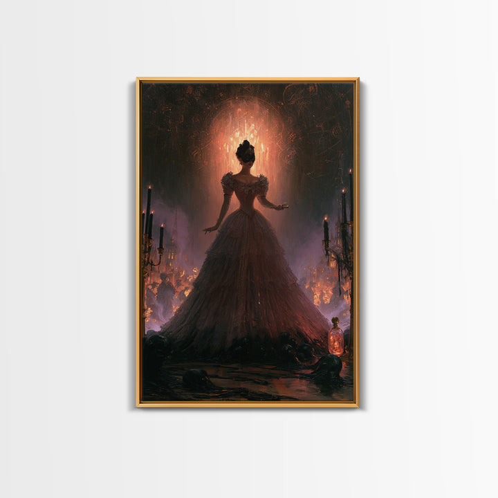 The Ballroom Of Silent Shoggoths, Macabre Victorian Decor, Vertical Wall Art, Canvas Print, Gothic Wall Decor, Halloween Portrait Art