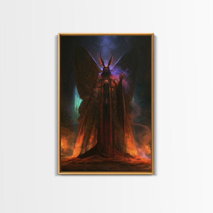 The Moth Prophet Of Kadath, Victorian Horror Portrait, Vertical Wall Art, Canvas Print, Gothic Wall Decor, Halloween Portrait Art