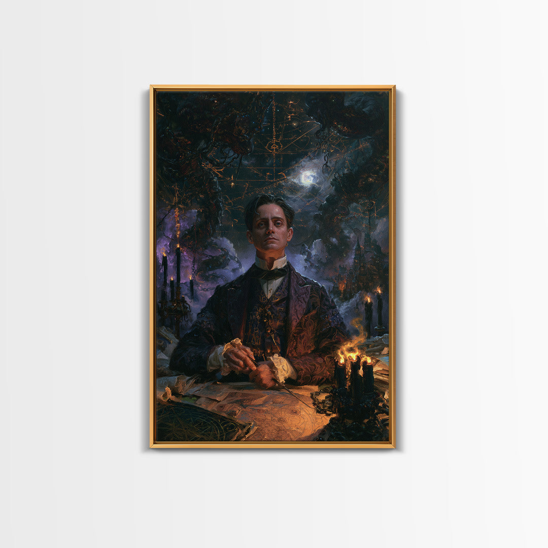 The Moonlit Shoggoth Menagerie, Victorian Horror Portrait, Vertical Wall Art, Canvas Print, Gothic Wall Decor, Halloween Portrait Art