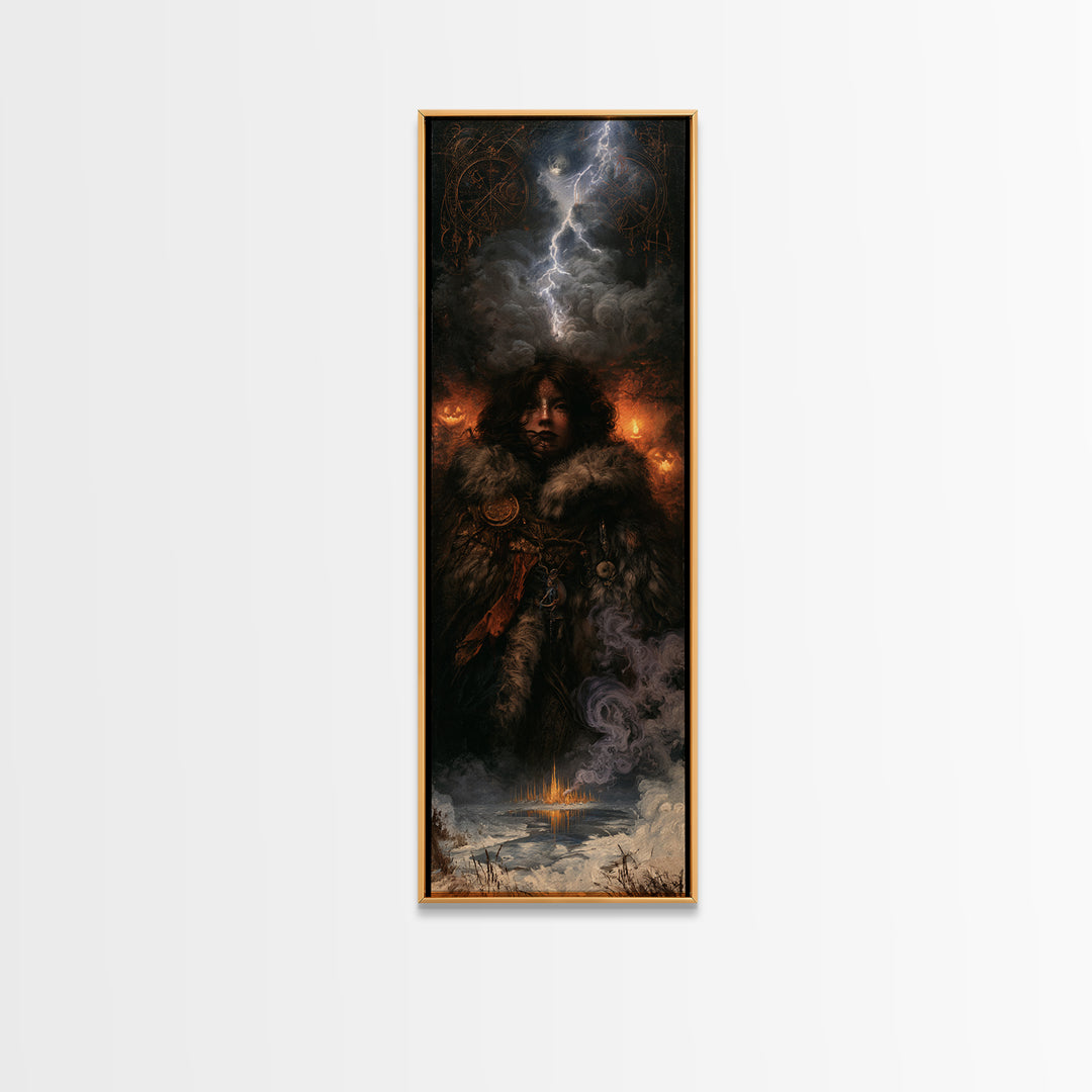 The Frost Beyond Carcosa, Macabre Victorian Decor, Tall Narrow Wall Art, Canvas Print, Gothic Wall Decor, Halloween Portrait Art