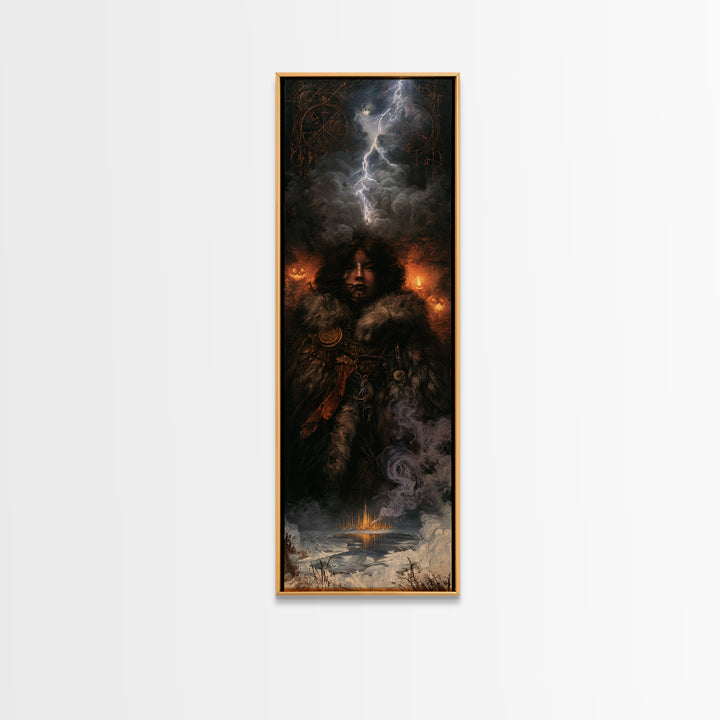 The Frost Beyond Carcosa, Macabre Victorian Decor, Tall Narrow Wall Art, Canvas Print, Gothic Wall Decor, Halloween Portrait Art