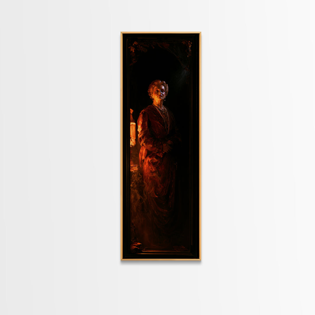 The Wax Museum Lady, Macabre Victorian Portrait, Tall Narrow Canvas Print, Macabre Home Decor, Canvas Print, Classic Monster Art