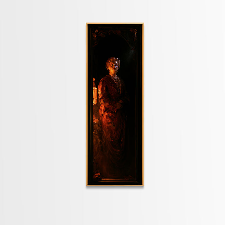 The Wax Museum Lady, Macabre Victorian Portrait, Tall Narrow Canvas Print, Macabre Home Decor, Canvas Print, Classic Monster Art