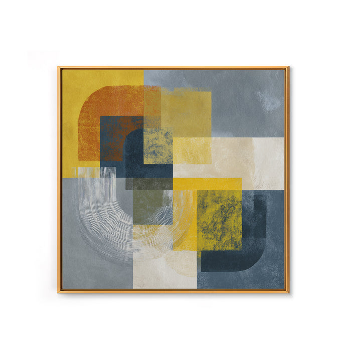 Statement Abstract with Bold Layered Brushwork Framed Canvas Print, Wall Art, Modern Decor, Living Room Decor, Abstract Art, WAL-1x1-1