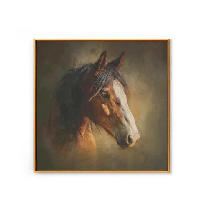 Wild Horse Portrait Canvas Print, Wall Art, Abstract Wall Art, Living Room Decor, Fine Art, Contemporary Art, WAL-1x1-13