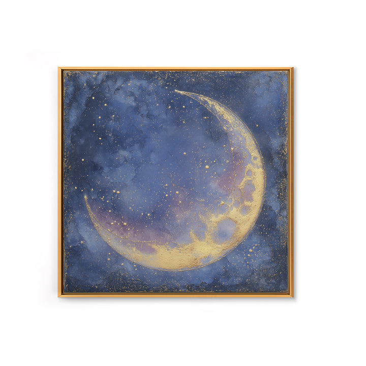 Celestial Moon and Stars Artwork Canvas Print, Wall Art, Digital Print, Living Room Decor, Fine Art, Luxury Decor, WAL-1x1-14