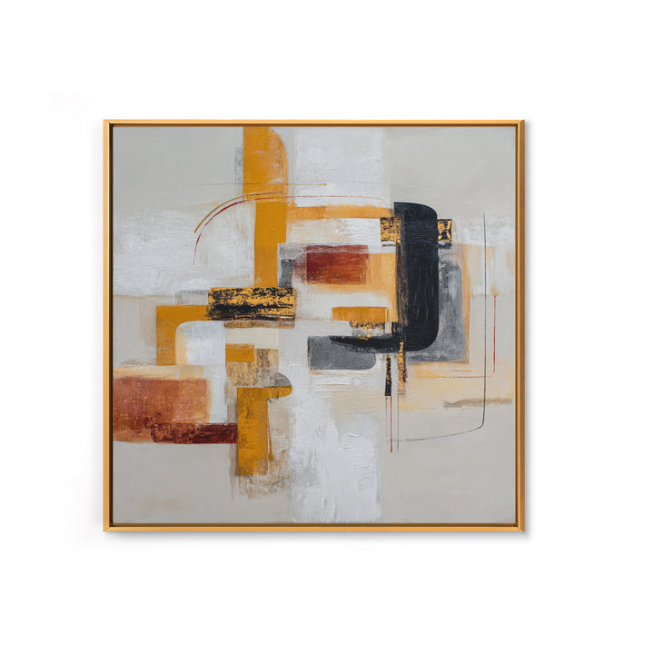 Statement Abstract with Bold Layered Brushwork Canvas Print, Wall Art, Room Decor, Living Room Decor, Abstract Art, WAL-1x1-25