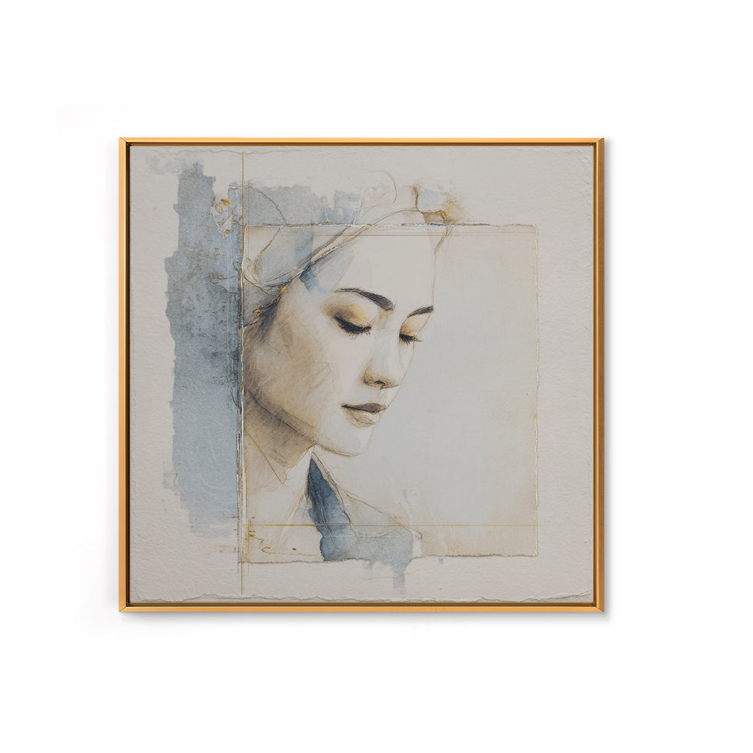 Minimal Line Portrait Canvas Print, Wall Art, Living Room Decor, Oil Painting, Minimalist Decor, Contemporary Art, WAL-1x1-30