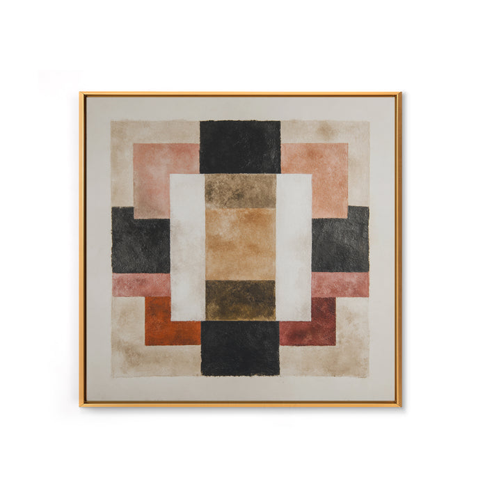 Modern Geometric Composition for Living Spaces Framed Canvas Print, Wall Art, Wall Hanging, Living Room Decor, Abstract Art, WAL-1x1-52