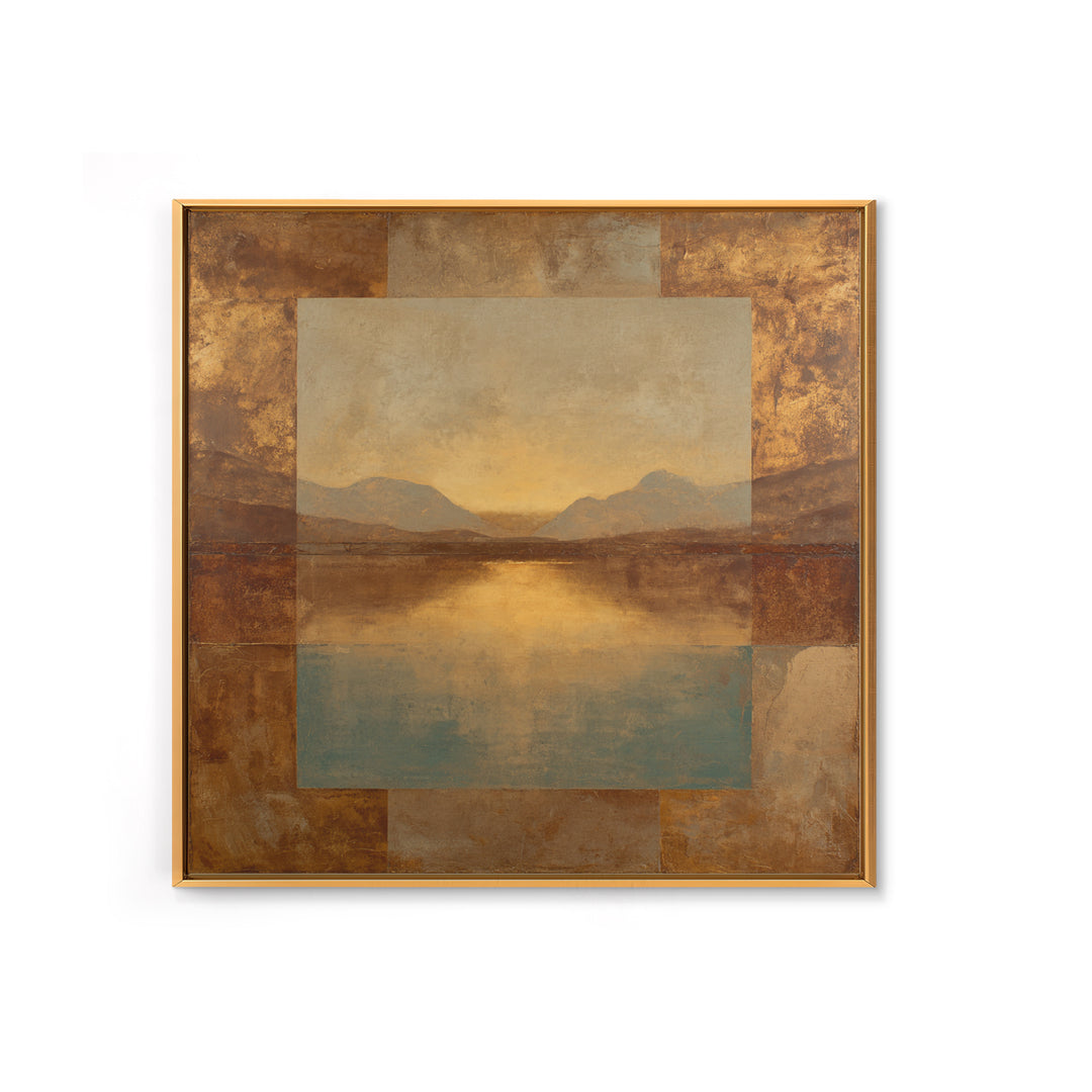 Desert Landscape in Warm Terracotta Tones Canvas Print, Wall Art, Abstract Wall Art, Living Room Decor, Watercolor Art, WAL-1x1-55