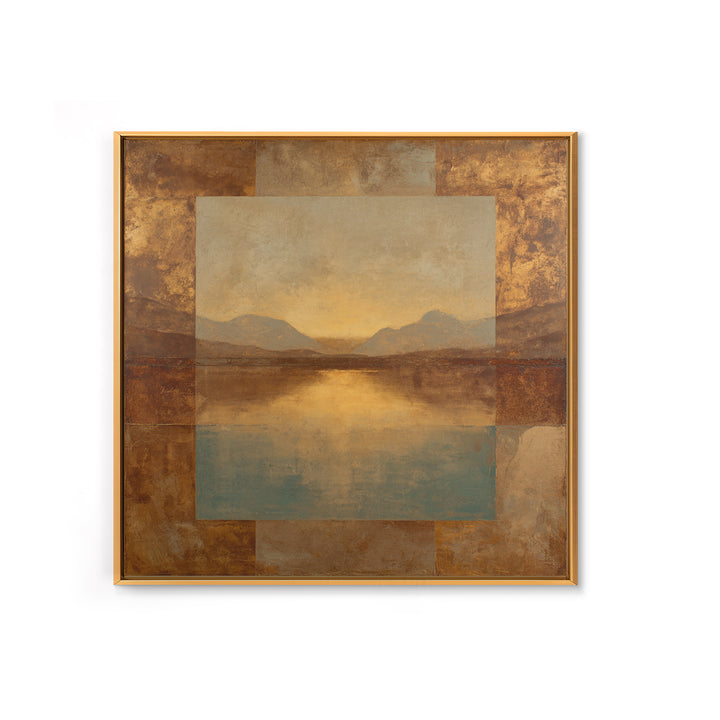 Desert Landscape in Warm Terracotta Tones Canvas Print, Wall Art, Abstract Wall Art, Living Room Decor, Watercolor Art, WAL-1x1-55