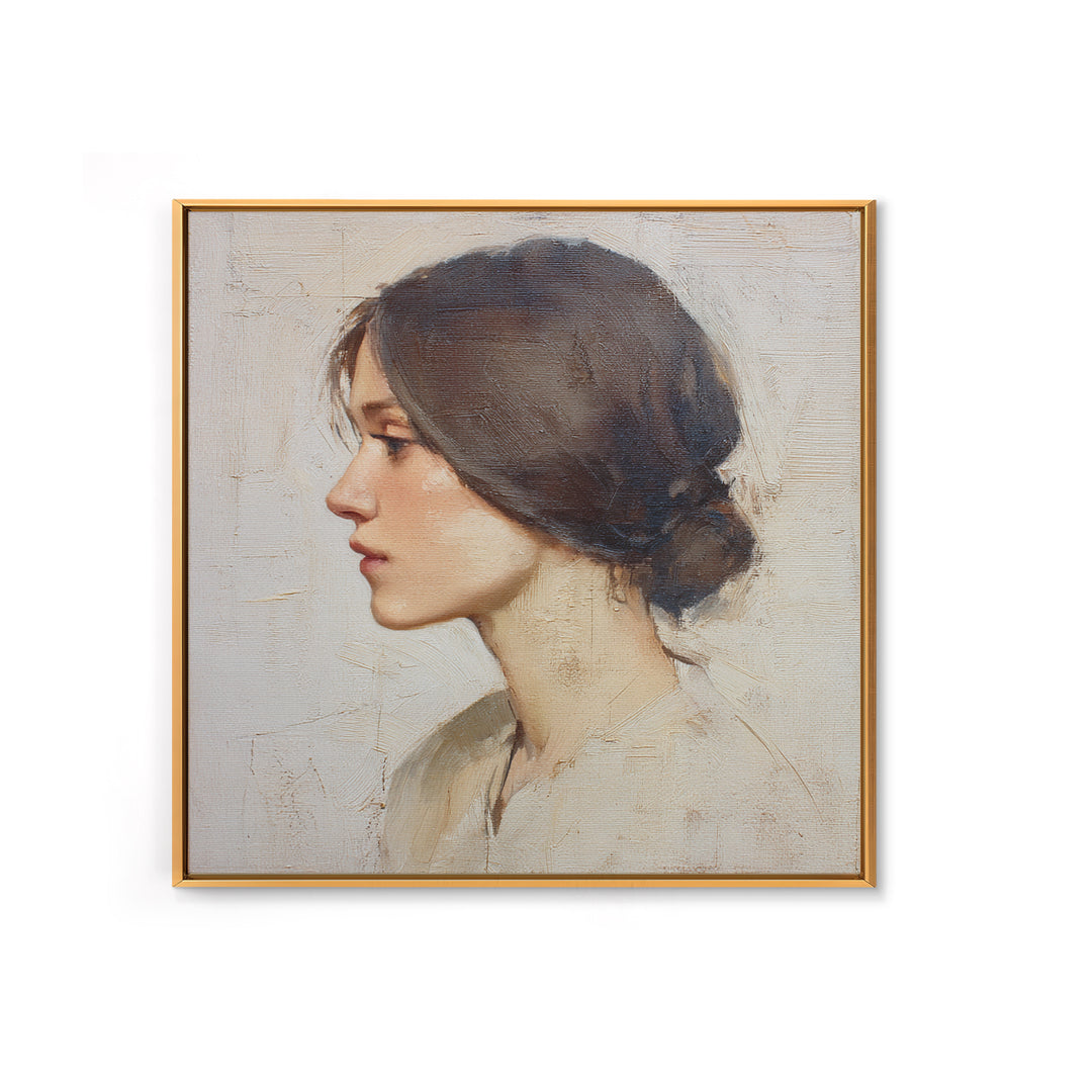 Minimal Line Portrait Framed Canvas Print, Wall Art, Abstract Art, Living Room Decor, Fine Art, Boho Decor, Luxury Decor, WAL-1x1-6