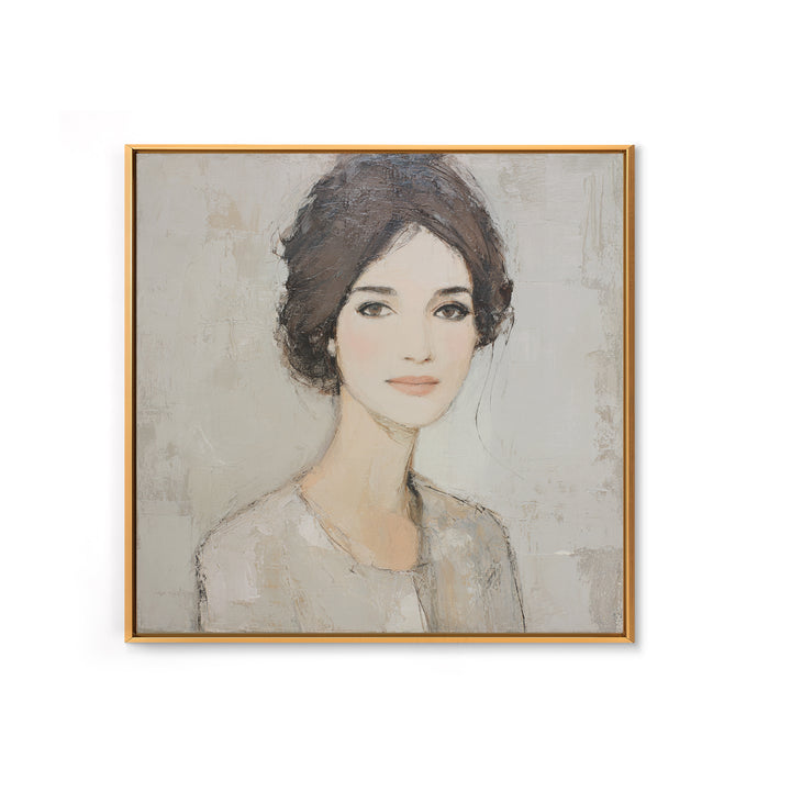 Minimal Line Portrait Framed Canvas Print, Wall Art, Statement Artwork, Living Room Decor, Fine Art, Wall Decor, WAL-1x1-78