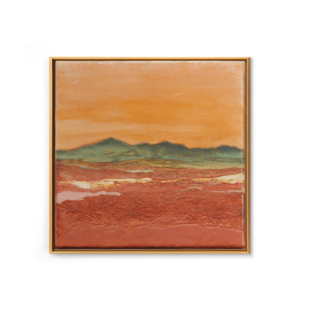 Desert Landscape in Warm Terracotta Tones Framed Canvas Print, Wall Art, Boho Decor, Living Room Decor, Fine Art, WAL-1x1-79