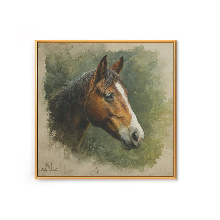 Wild Horse Portrait Canvas Print, Wall Art, Minimalist Decor, Living Room Decor, Fine Art, Wall Art Prints, Mid Century Modern, WAL-1x1-85