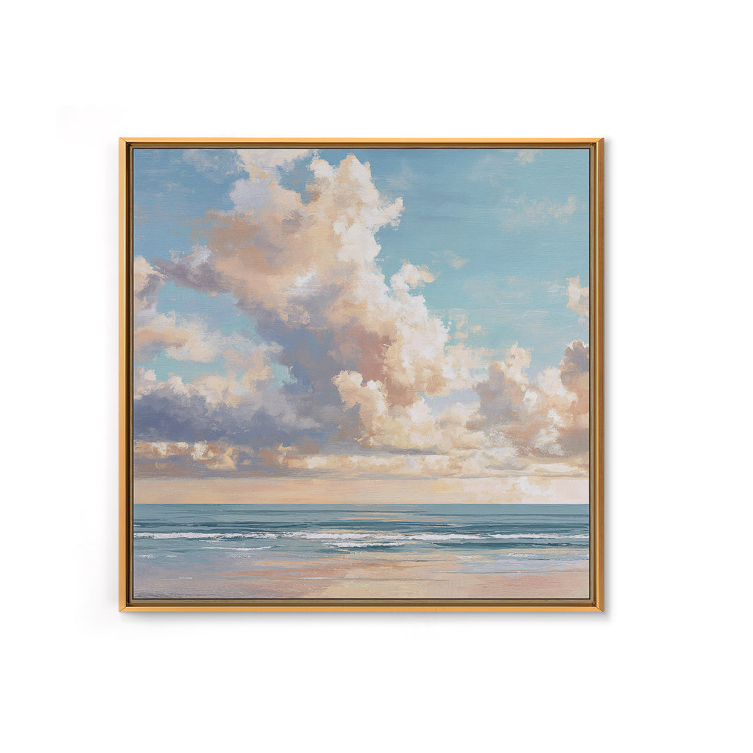 Classic Seascape with Dramatic Clouds Canvas Print, Wall Art, Art, Living Room Decor, Fine Art, Wall Clock, Large Wall Art, WAL-1x1-99
