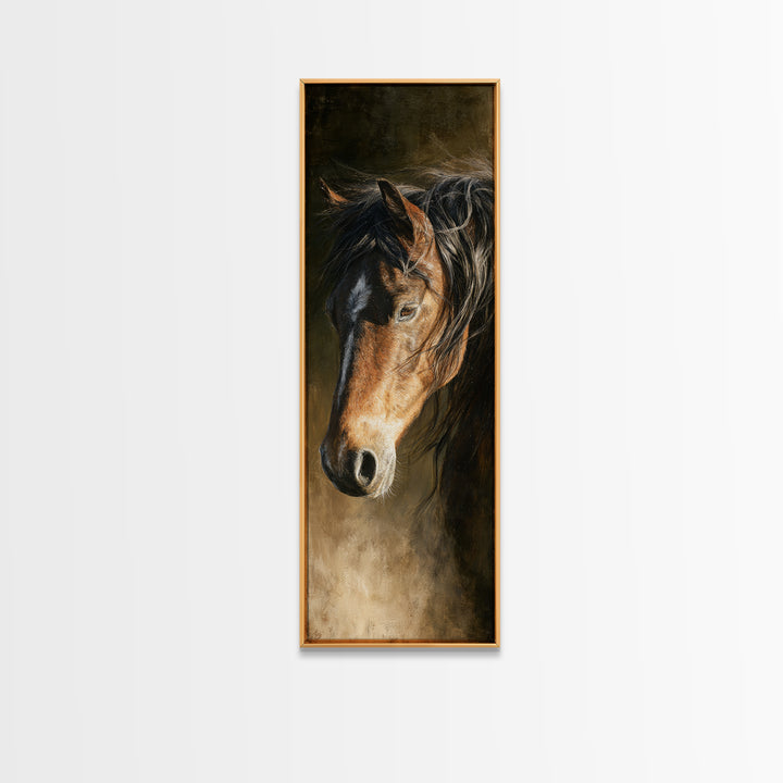 Wild Horse Portrait Canvas Print, Wall Art, Abstract Wall Art, Living Room Decor, Fine Art, Contemporary Art, WAL-1x3-1
