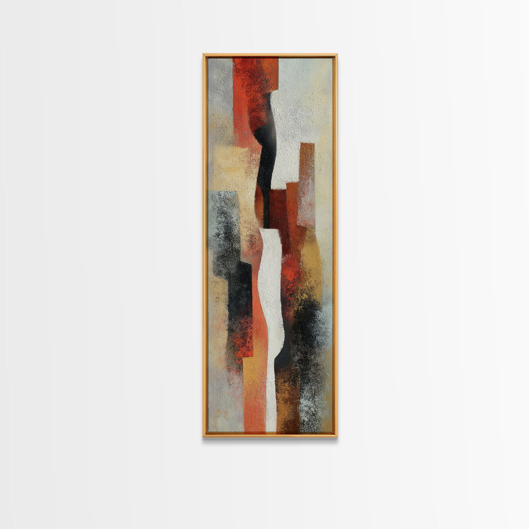 Statement Abstract with Bold Layered Brushwork Canvas Print, Wall Art, Minimalist Decor, Living Room Decor, Fine Art, WAL-1x3-13