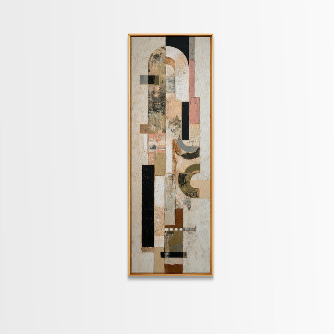 Statement Abstract with Bold Layered Brushwork Canvas Print, Wall Art, Minimalist Decor, Living Room Decor, Fine Art, WAL-1x3-37