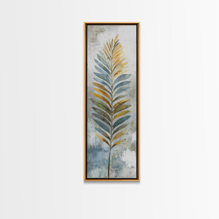 Tropical Palm Leaf Painting Framed Canvas Print, Wall Art, Canvas, Living Room Decor, Watercolor Art, Canvas Wall Art, WAL-1x3-52