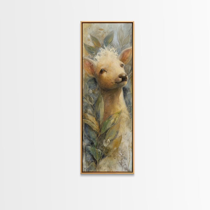 Whimsical Animal Portrait Canvas Print, Wall Art, Canvas Wall Art, Living Room Decor, Fine Art, Statement Artwork, WAL-1x3-59