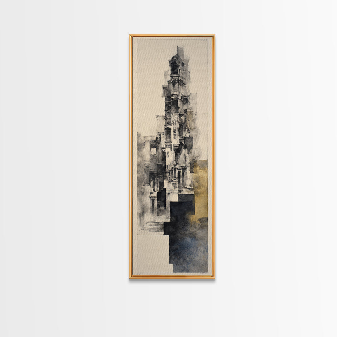 Black and White Architectural Study Canvas Print, Wall Art, Home Decor Gift, Living Room Decor, Fine Art, Neutral Decor, WAL-1x3-68