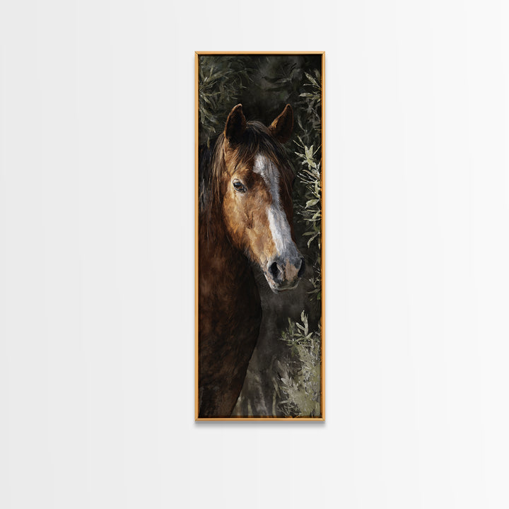 Wild Horse Portrait Canvas Print, Wall Art, Metal Wall Art, Living Room Decor, Fine Art, Digital Print, Wood Wall Art, WAL-1x3-73