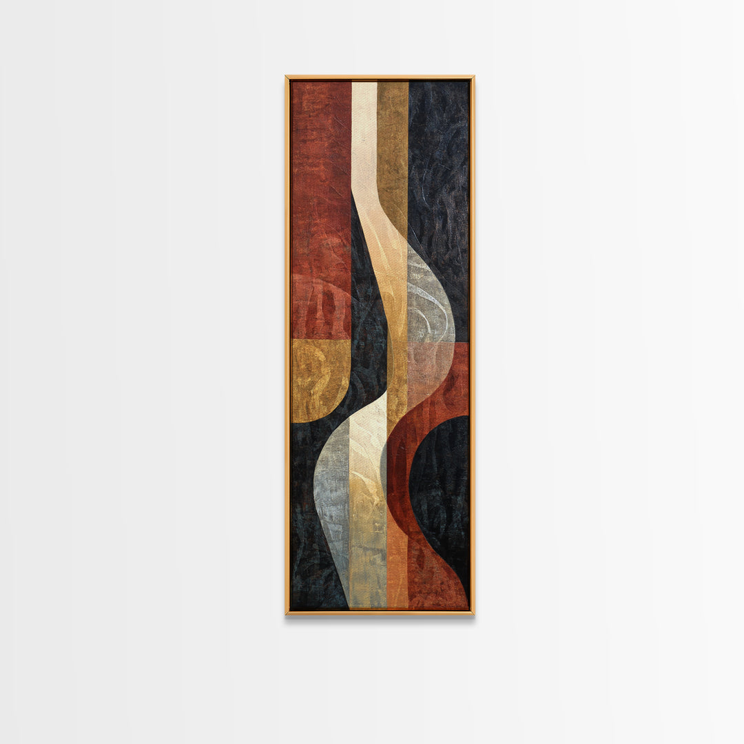 Statement Abstract with Bold Layered Brushwork Canvas Print, Wall Art, Canvas, Living Room Decor, Abstract Art, WAL-1x3-85