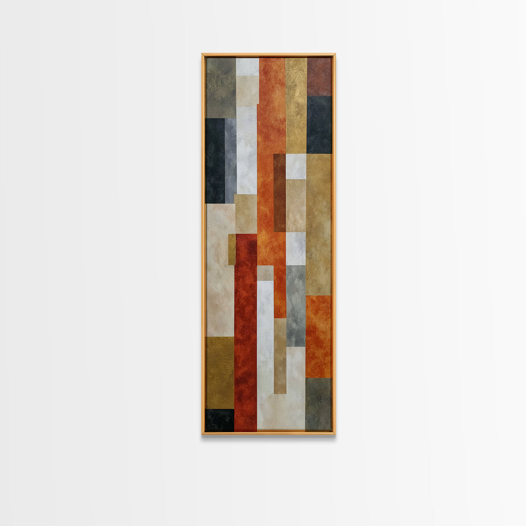 Modern Geometric Composition for Living Spaces Canvas Print, Wall Art, Textured Wall Art, Living Room Decor, Abstract Art, WAL-1x3-88