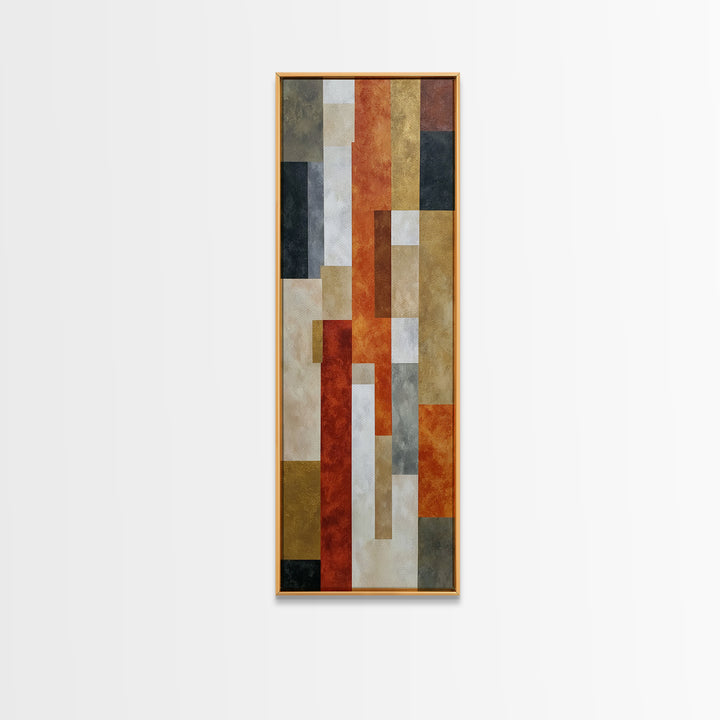 Modern Geometric Composition for Living Spaces Canvas Print, Wall Art, Textured Wall Art, Living Room Decor, Abstract Art, WAL-1x3-88