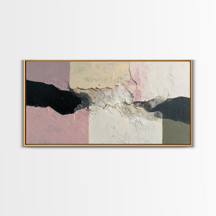 Luxury Neutral Plaster Texture Abstract Framed Canvas Print, Wall Art, Original Art, Living Room Decor, Abstract Art, WAL-2x1-11