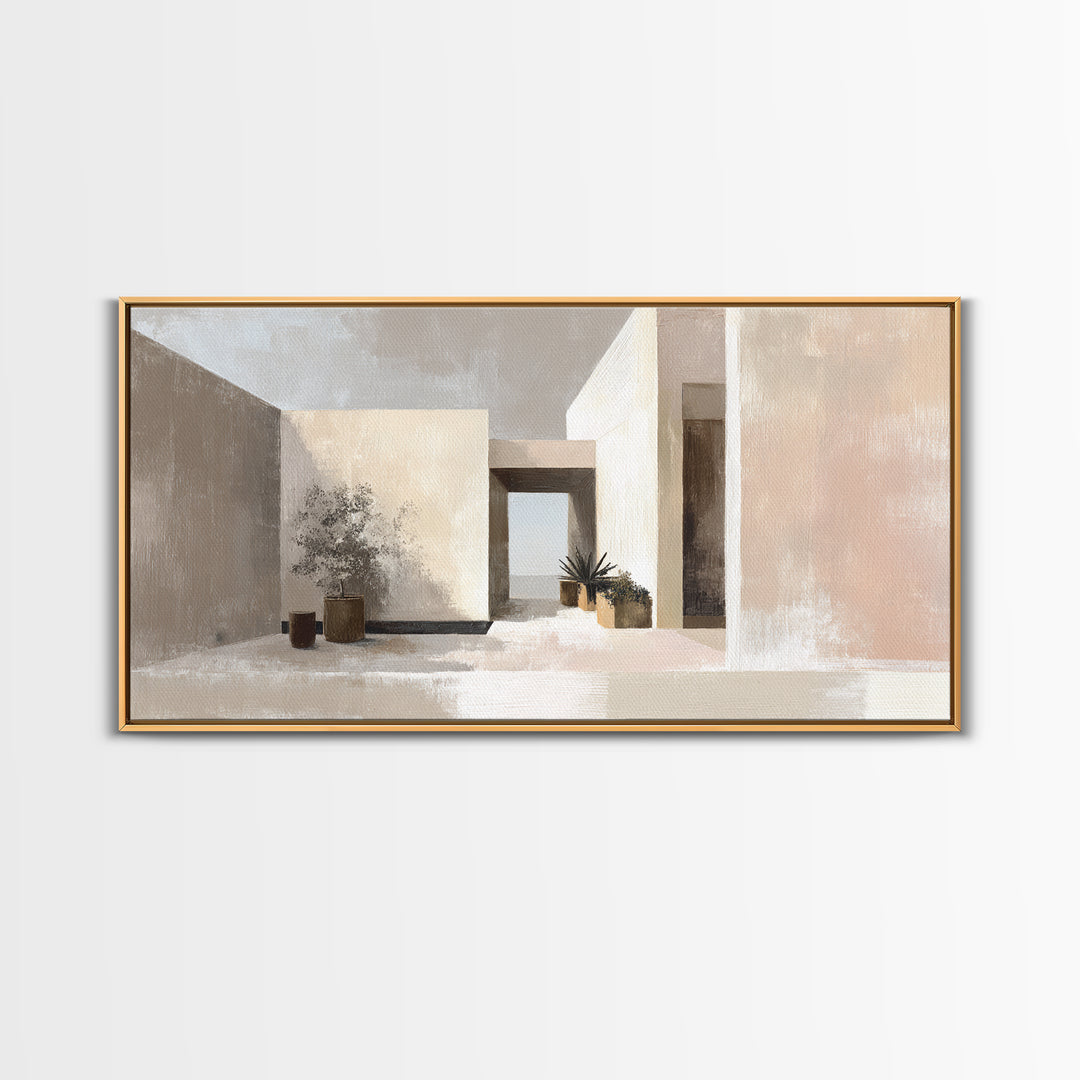 Black and White Architectural Study Framed Canvas Print, Wall Art, Contemporary Art, Living Room Decor, Fine Art, WAL-2x1-28