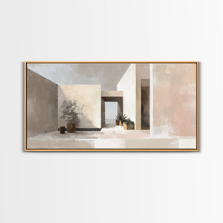 Black and White Architectural Study Framed Canvas Print, Wall Art, Contemporary Art, Living Room Decor, Fine Art, WAL-2x1-28