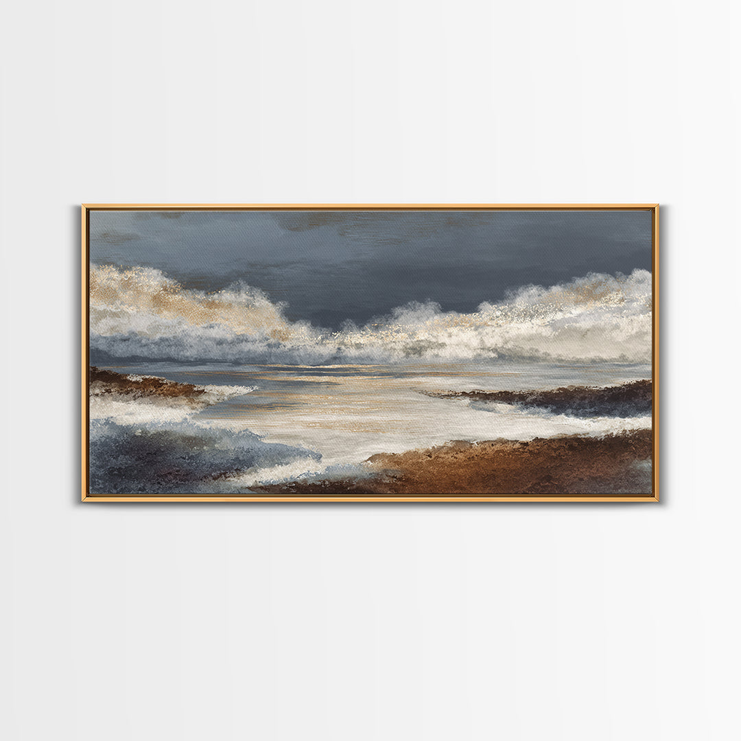 Mid Century Color Block Composition Canvas Print, Wall Art, Living Room Decor, Oil Painting, Metal Wall Art, WAL-2x1-32