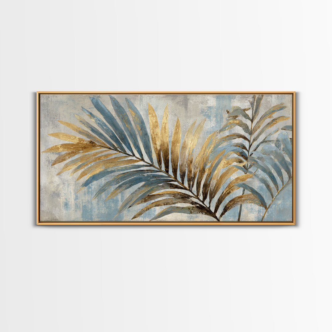 Tropical Palm Leaf Painting Canvas Print, Wall Art, Home Decor, Living Room Decor, Fine Art, Digital Wall Art, WAL-2x1-36