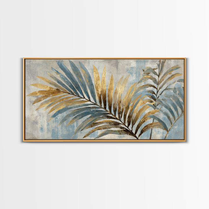 Tropical Palm Leaf Painting Canvas Print, Wall Art, Home Decor, Living Room Decor, Fine Art, Digital Wall Art, WAL-2x1-36