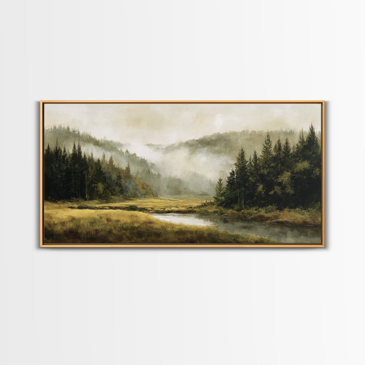Moody Forest Landscape Canvas Print, Wall Art, Wall Decor, Living Room Decor, Fine Art, Large Wall Art, Art Deco, WAL-2x1-54