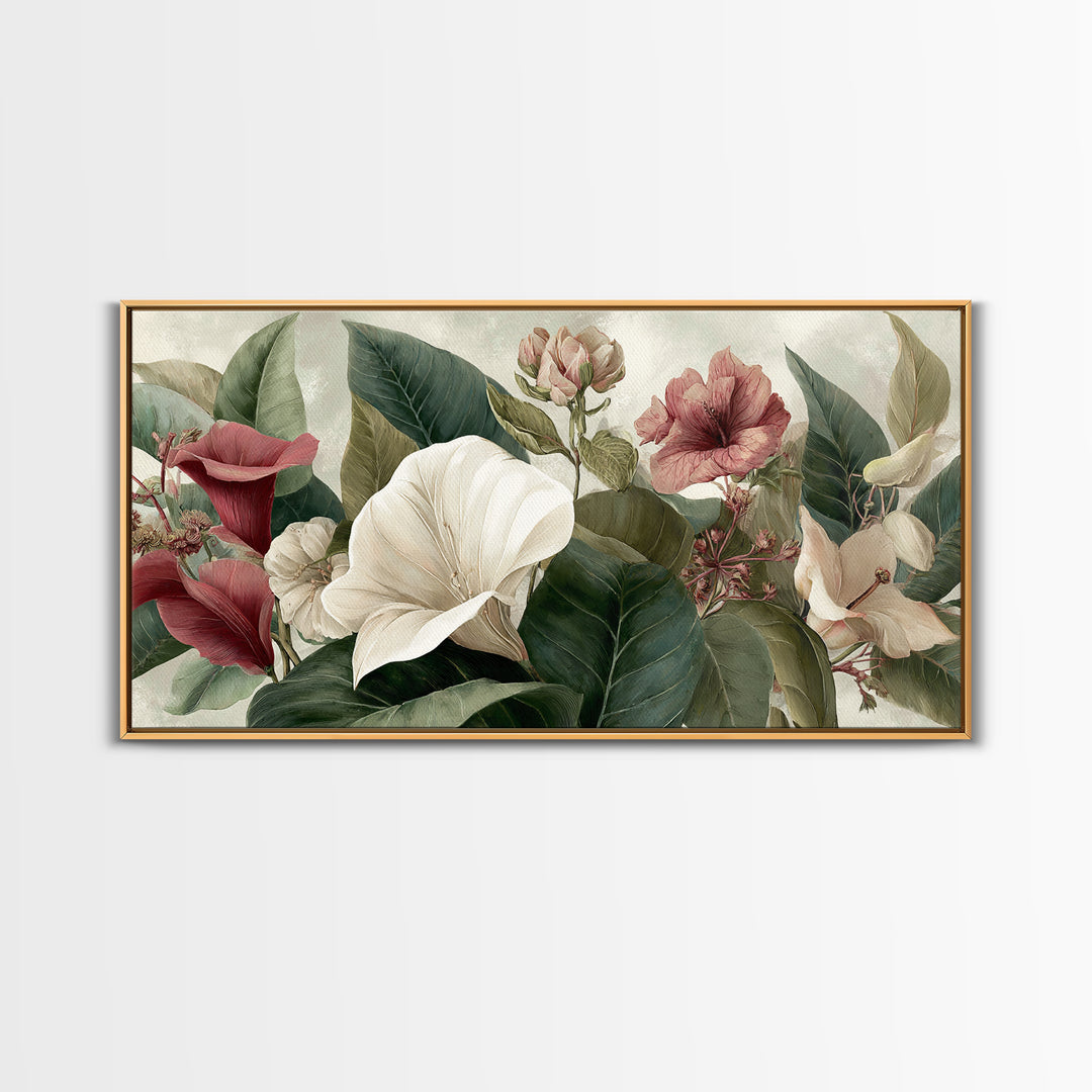 Large Botanical Print Canvas Print, Wall Art, Printable Wall Art, Living Room Decor, Oil Painting, Original Art, WAL-2x1-70