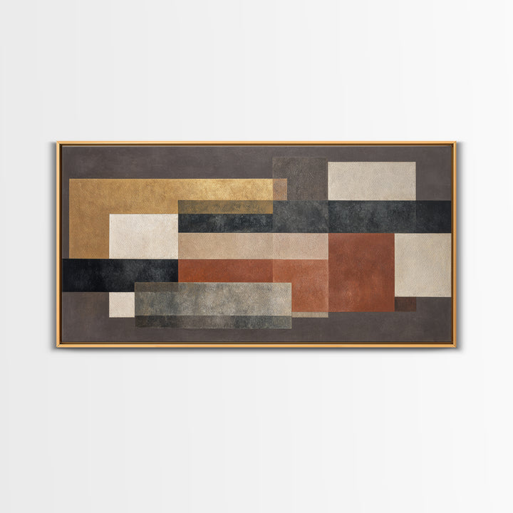 Modern Geometric Composition for Living Spaces Framed Canvas Print, Wall Art, Canvas, Living Room Decor, Abstract Art, WAL-2x1-72