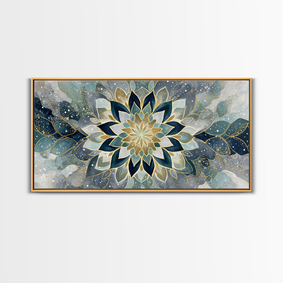 Sacred Geometry Mandala Canvas Print, Wall Art, Art Deco, Living Room Decor, Fine Art, Abstract Wall Art, Gallery Decor, WAL-2x1-89