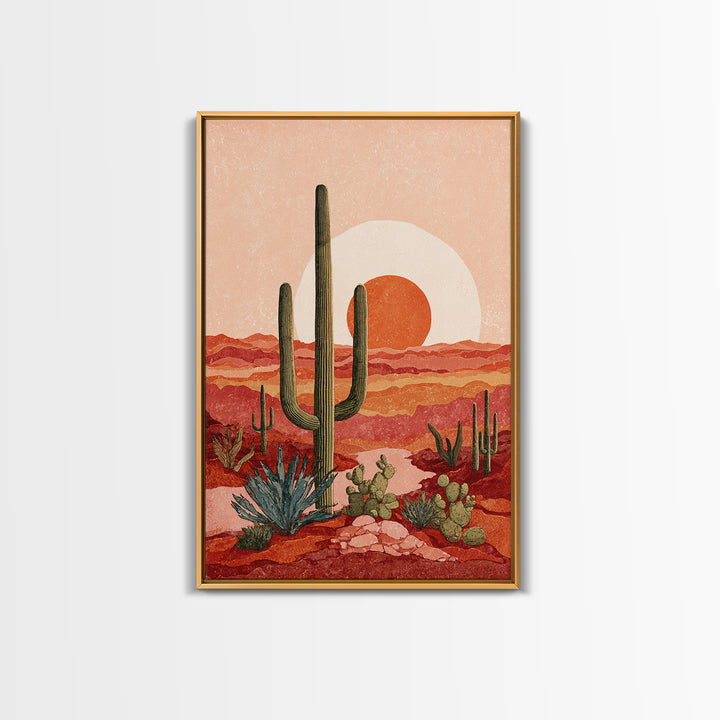 Desert Landscape in Warm Terracotta Tones Canvas Print, Wall Art, Canvas, Living Room Decor, Fine Art, Canvas Wall Art, WAL-2x3-39