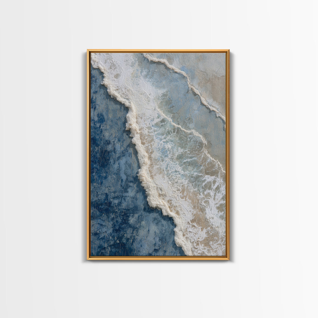 Coastal Aerial Water Study Canvas Print, Wall Art, Large Wall Art, Living Room Decor, Fine Art, Abstract Wall Art, WAL-2x3-67