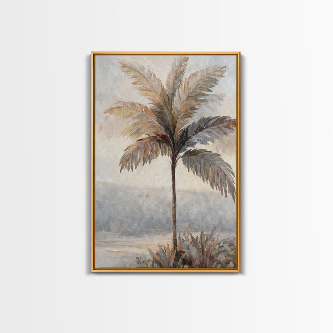 Tropical Palm Leaf Painting Canvas Print, Wall Art, Heart, Living Room Decor, Fine Art, Home Decor Gift, Original Art, WAL-2x3-72