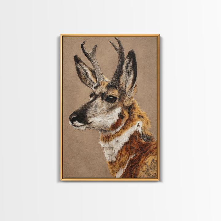 Whimsical Animal Portrait Canvas Print, Wall Art, Digital Wall Art, Living Room Decor, Fine Art, Wood Wall Art, WAL-2x3-79