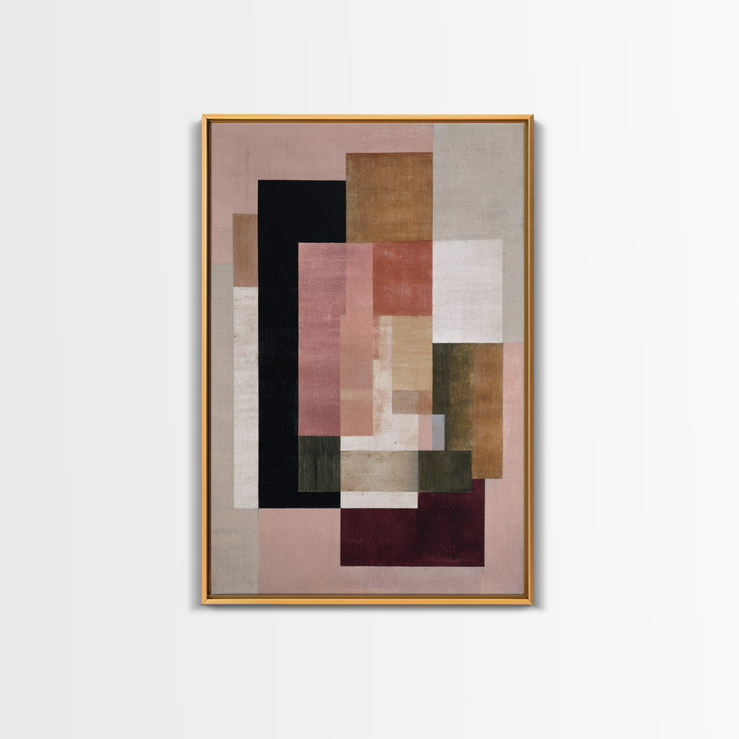 Modern Geometric Composition for Living Spaces Framed Canvas Print, Wall Art, Modern Decor, Living Room Decor, Abstract Art, WAL-2x3-84