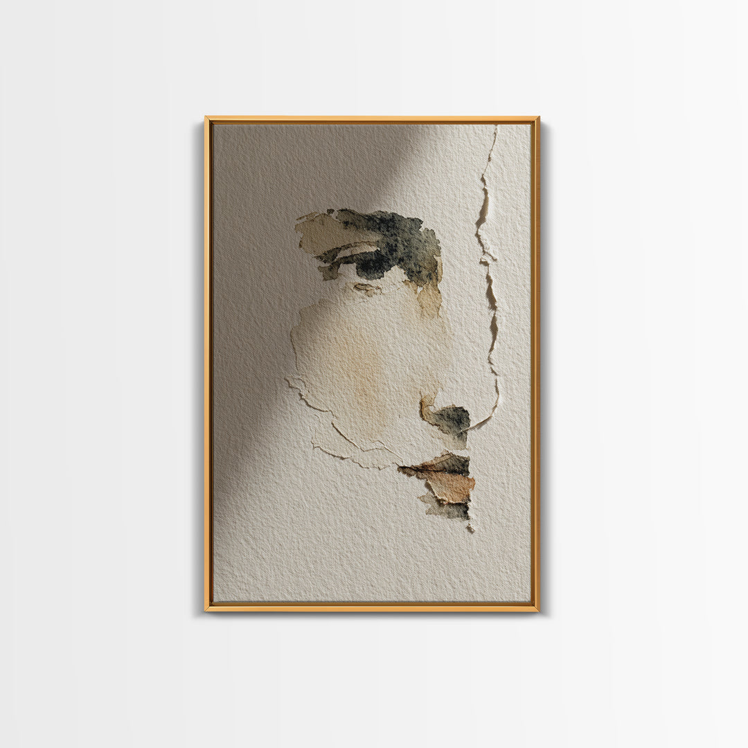Minimal Line Portrait Canvas Print, Wall Art, Mid Century Modern, Living Room Decor, Fine Art, Textured Wall Art, WAL-2x3-86