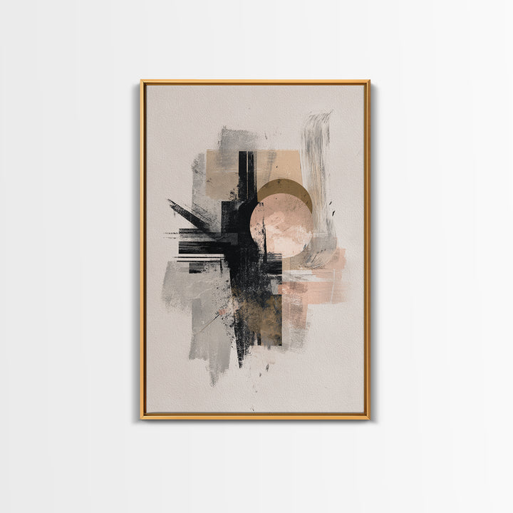 Statement Abstract with Bold Layered Brushwork Canvas Print, Wall Art, Canvas, Living Room Decor, Abstract Art, WAL-2x3-9